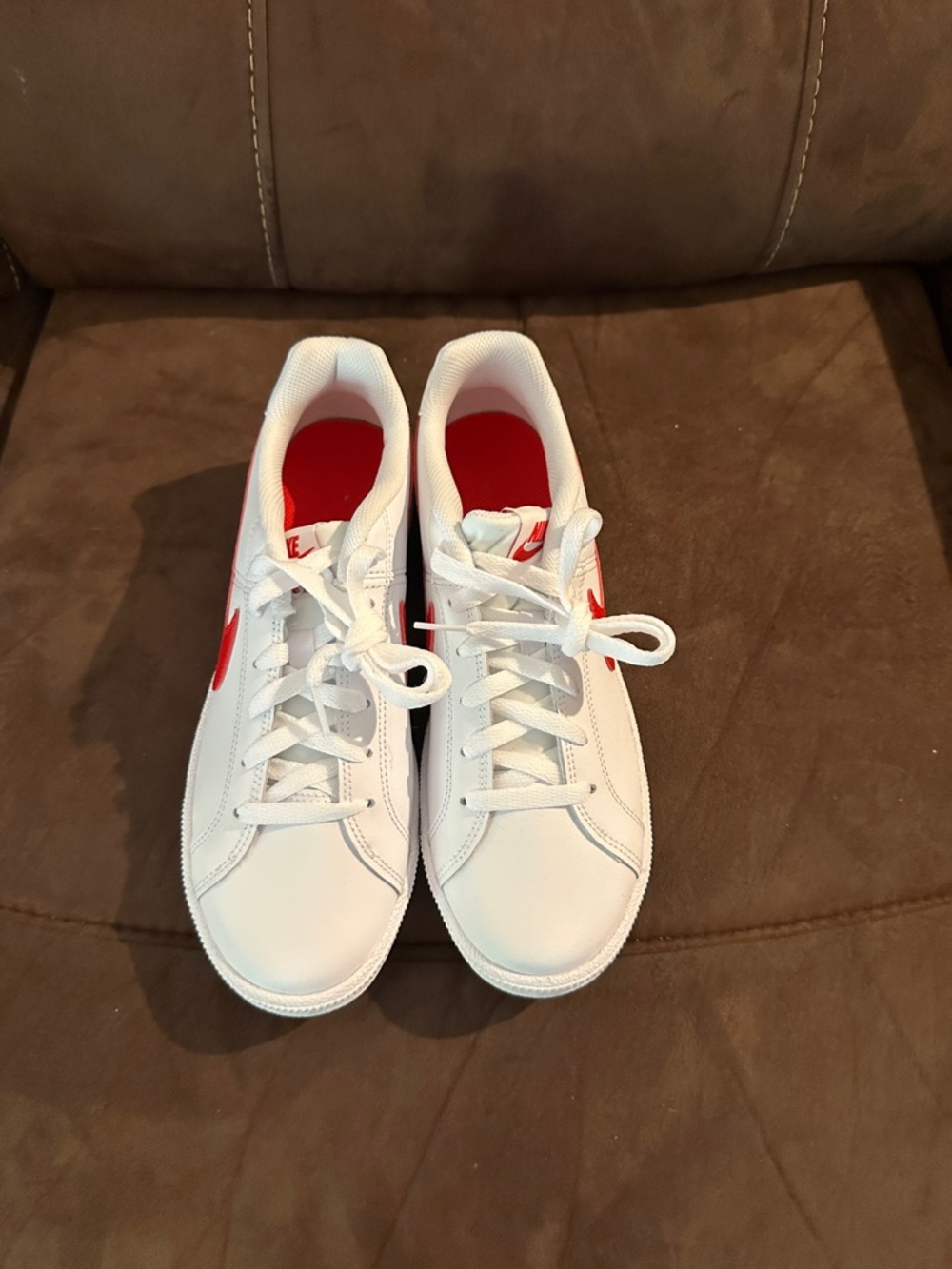 Nike White Sneakers with Red Accents. New Without Tags